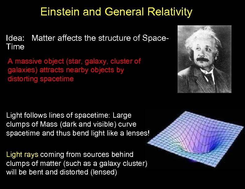 Einstein and General Relativity Idea: Matter affects the structure of Space. Time A massive