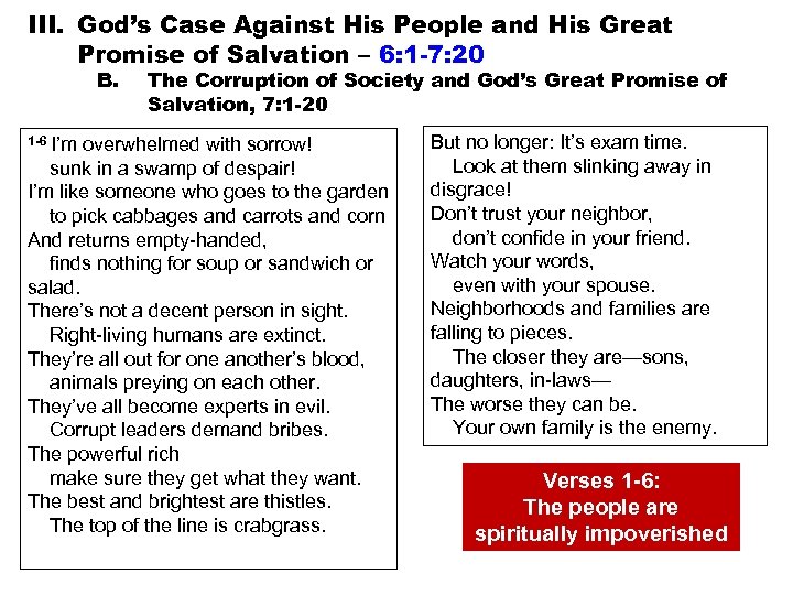 III. God’s Case Against His People and His Great Promise of Salvation – 6: