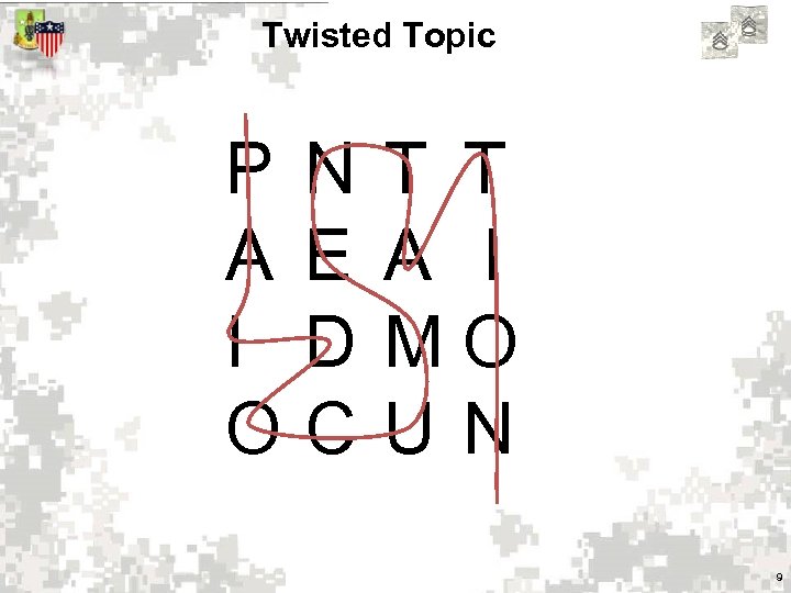 Twisted Topic P A I O N E D C T T A I