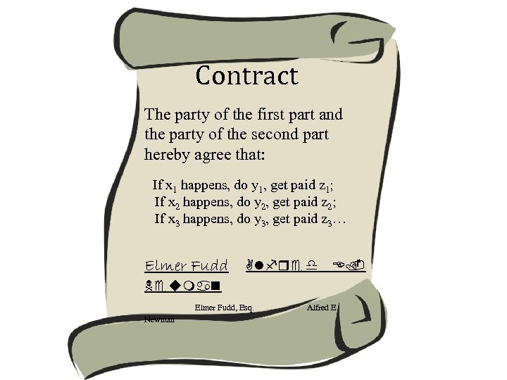 Contract The party of the first part and the party of the second part