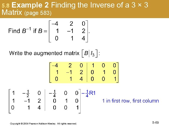 5. 8 Example 2 Finding the Inverse of a 3 × 3 Matrix (page