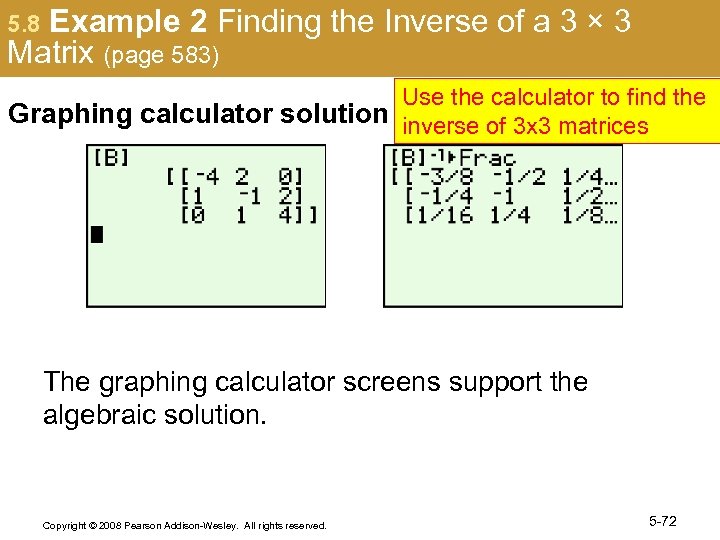 5. 8 Example 2 Finding the Inverse of a 3 × 3 Matrix (page