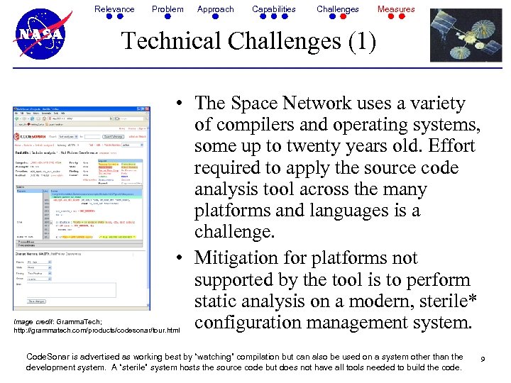 Relevance Problem Approach Capabilities Challenges Measures Technical Challenges (1) • The Space Network uses