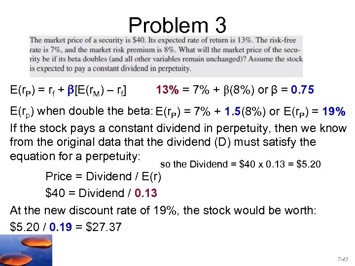 Chapter 7 Capital Asset Pricing And Arbitrage Pricing