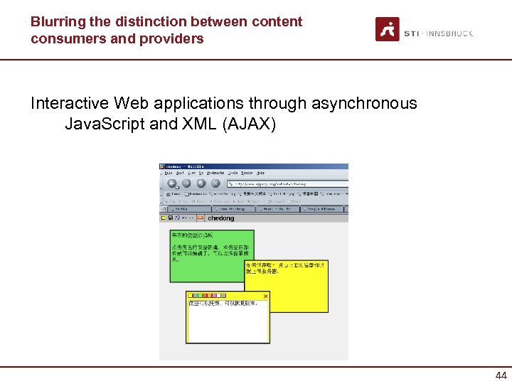 Blurring the distinction between content consumers and providers Interactive Web applications through asynchronous Java.
