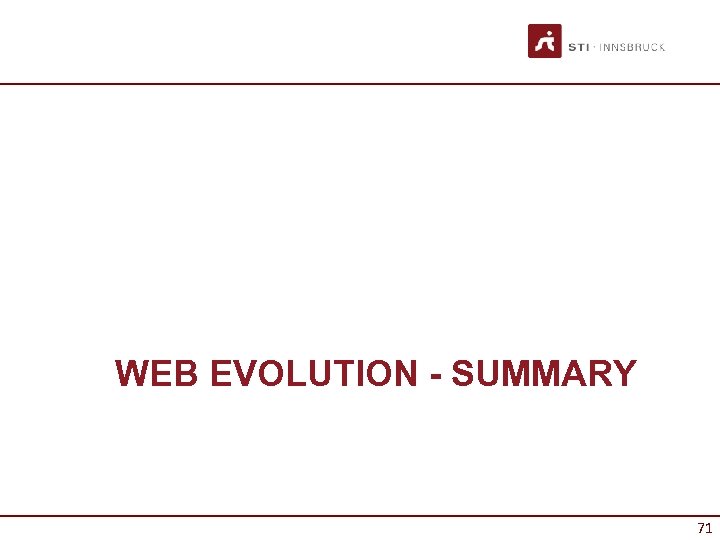 WEB EVOLUTION - SUMMARY 71 
