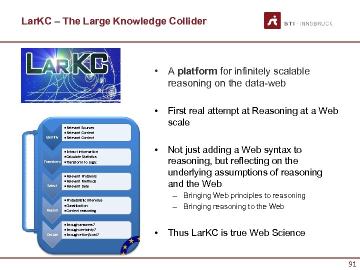 Lar. KC – The Large Knowledge Collider • A platform for infinitely scalable reasoning