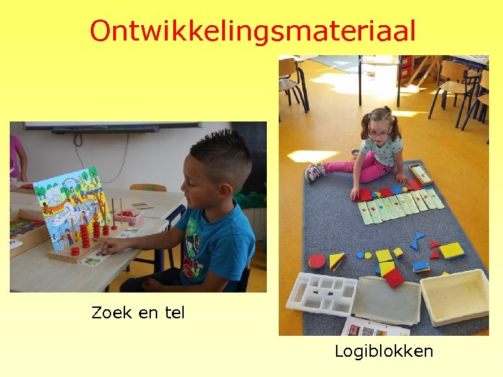 Ontwikkelingsmateriaal Zoek en tel Logiblokken 