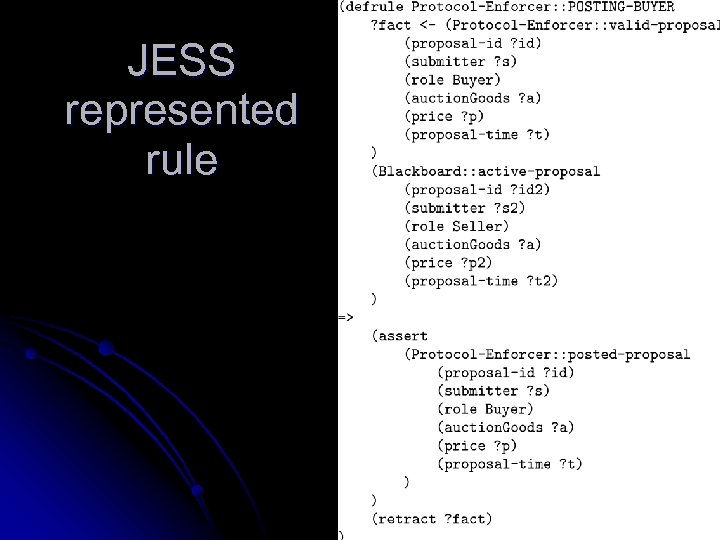 JESS represented rule 