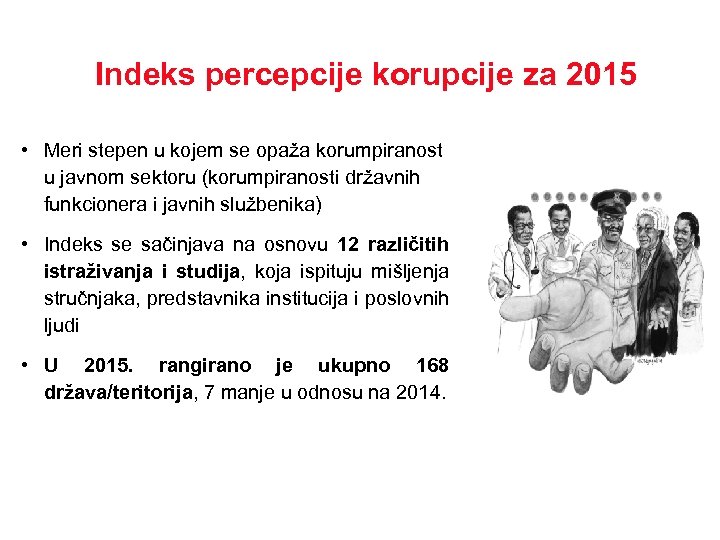 Indeks percepcije korupcije za 2015 • Meri stepen u kojem se opaža korumpiranost u
