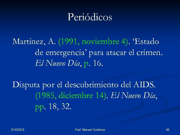 Periódicos Martínez, A. (1991, noviembre 4). ‘Estado de emergencia’ para atacar el crimen. El