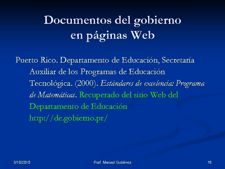 Documentos del gobierno en páginas Web Puerto Rico. Departamento de Educación, Secretaría Auxiliar de