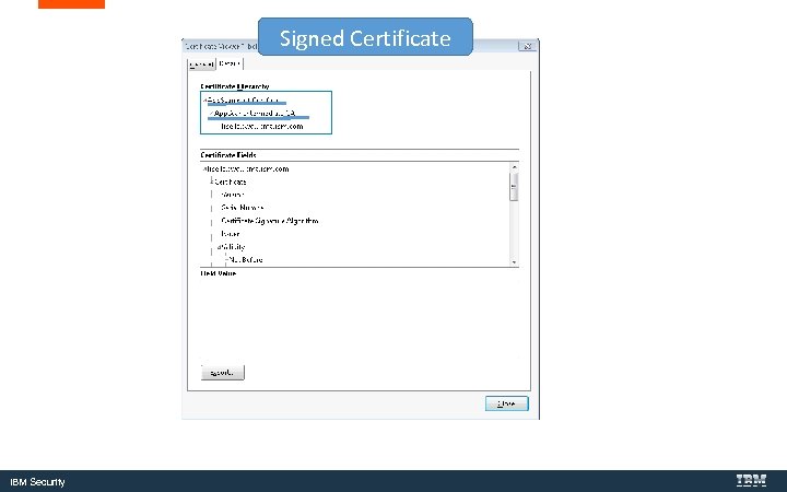 Signed Certificate IBM Security 