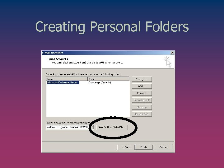 Creating Personal Folders 