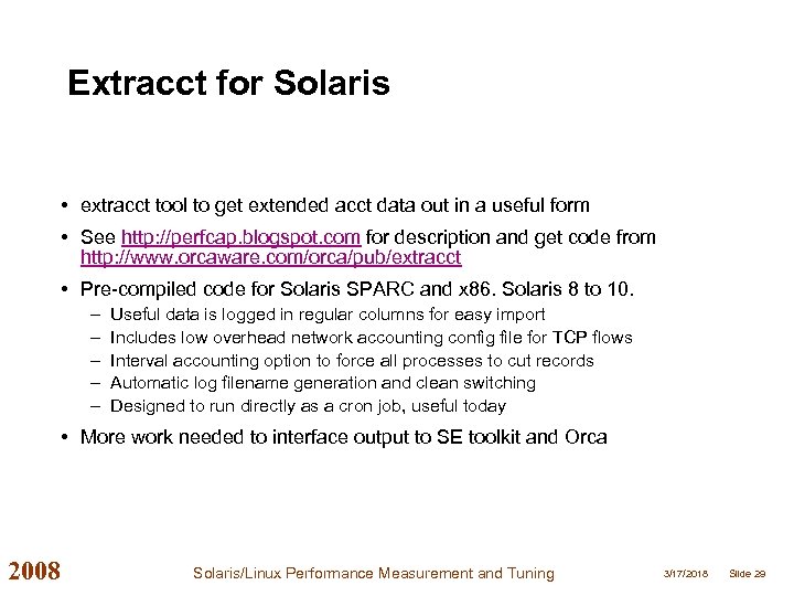 Extracct for Solaris • extracct tool to get extended acct data out in a