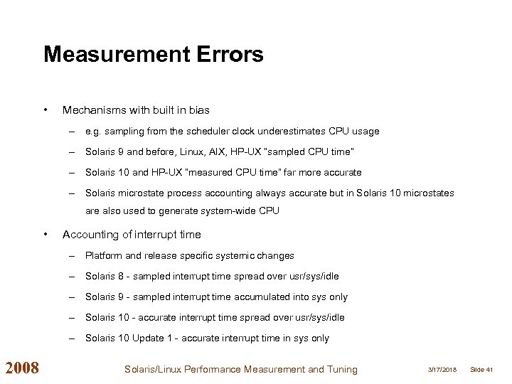 Measurement Errors • Mechanisms with built in bias – e. g. sampling from the