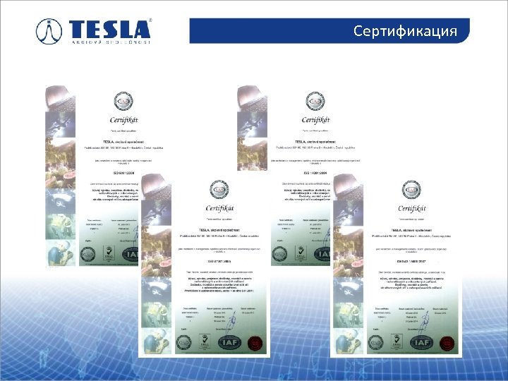 Сертификация Certifikace 