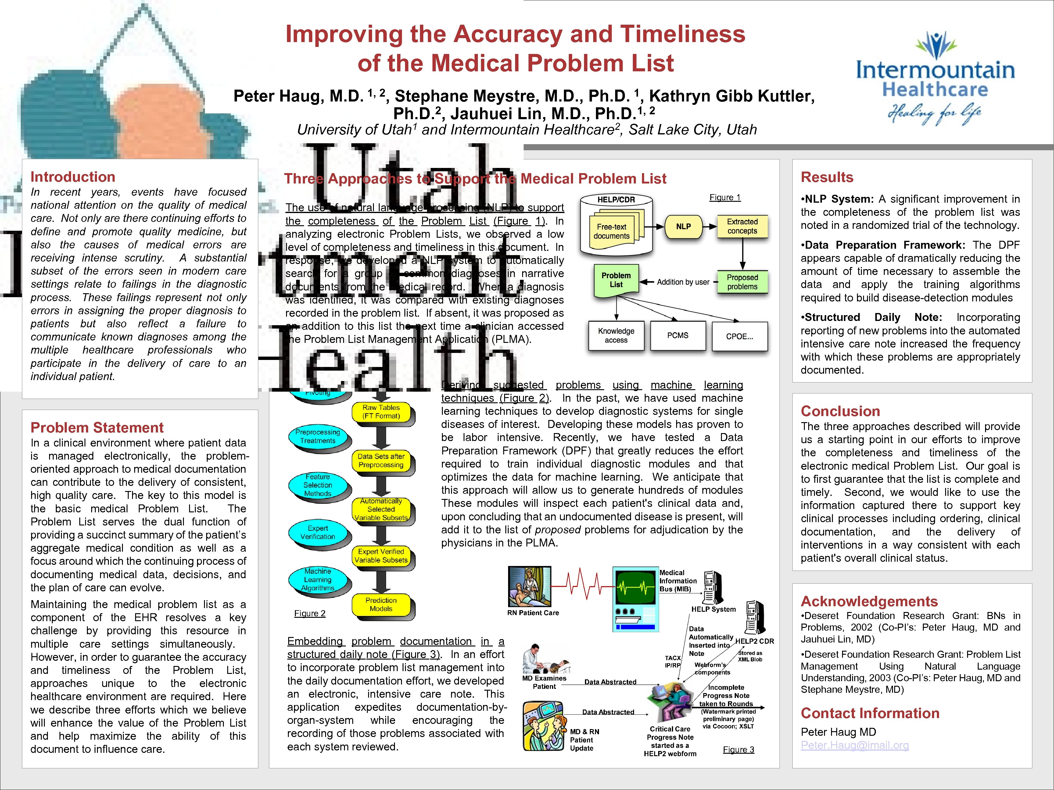 Improving the Accuracy and Timeliness of the Medical Problem List Peter Haug, 1, 2,