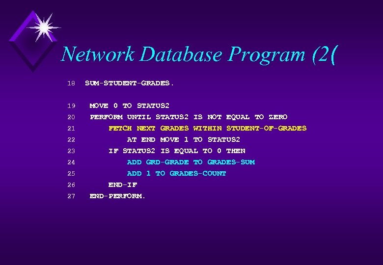 Network Database Program (2( 18 19 20 21 22 23 24 25 26 27
