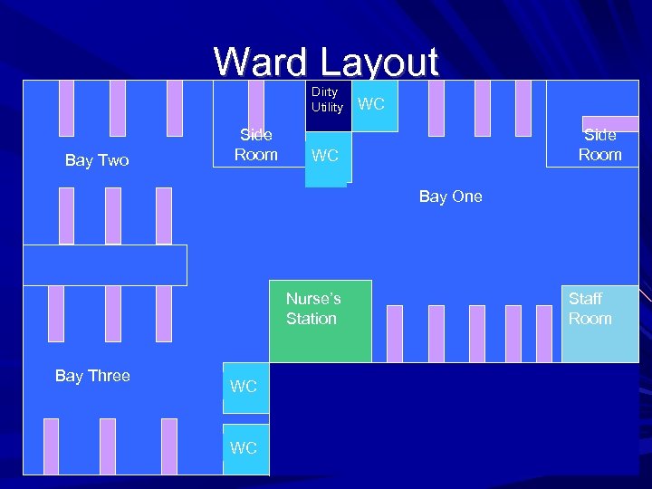 Ward Layout Dirty Utility Bay Two Side Room WC Bay One Nurse’s Station Bay
