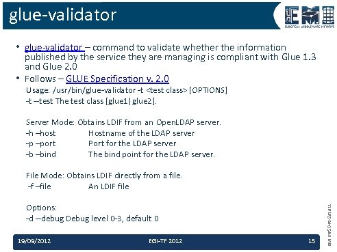glue-validator • glue-validator – command to validate whether the information published by the service