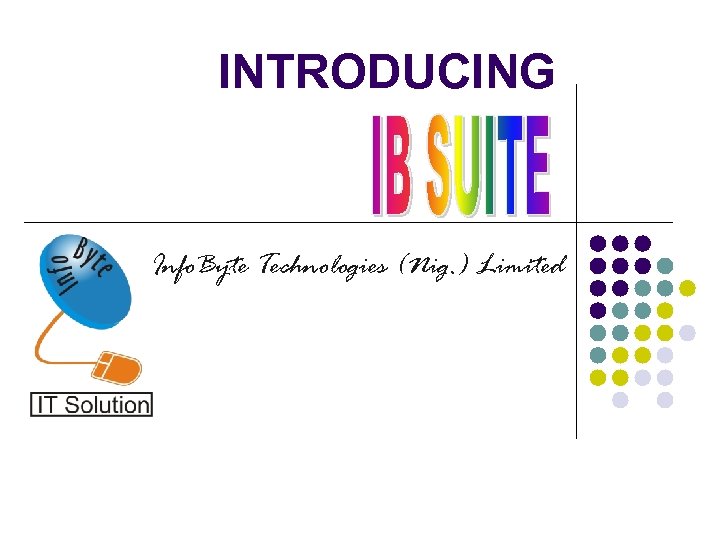 INTRODUCING Info. Byte Technologies (Nig. ) Limited 