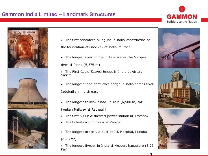 Gammon India Limited – Landmark Structures · The first reinforced piling job in India-construction