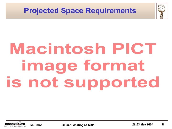 Projected Space Requirements M. Ernst 3 Tier-1 Meeting at IN 2 P 3 22