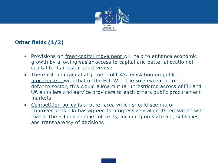 Other fields (1/2) • Provisions on freer capital movement will help to enhance economic