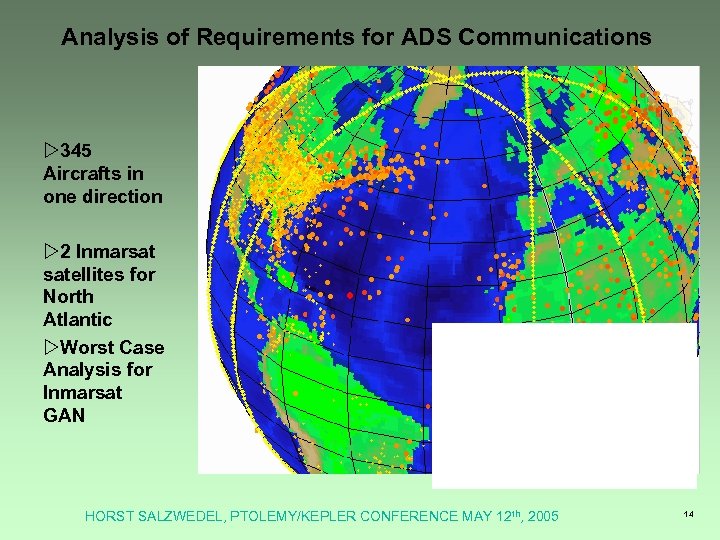 Analysis of Requirements for ADS Communications w 345 Aircrafts in one direction w 2