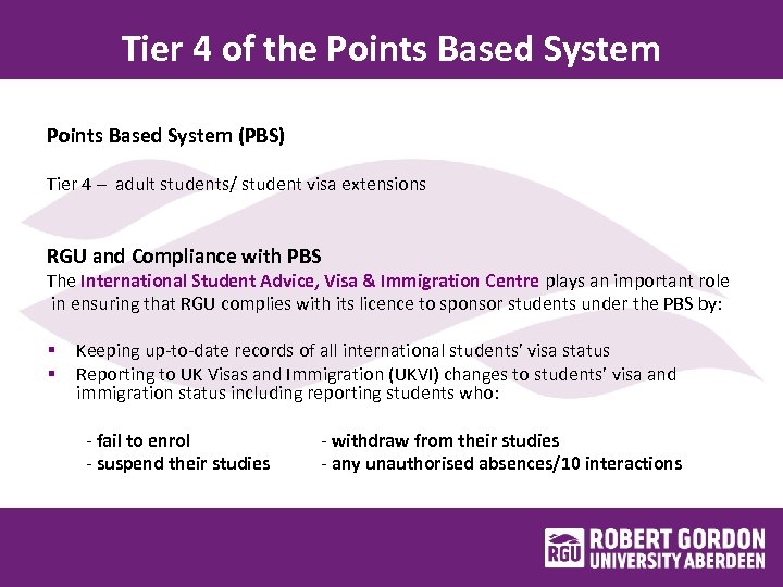 Tier 4 of the Points Based System (PBS) Tier 4 – adult students/ student