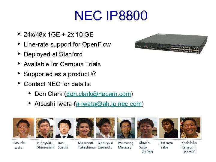 NEC IP 8800 • • • 24 x/48 x 1 GE + 2 x