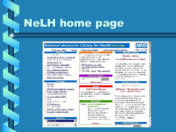 Ne. LH home page 
