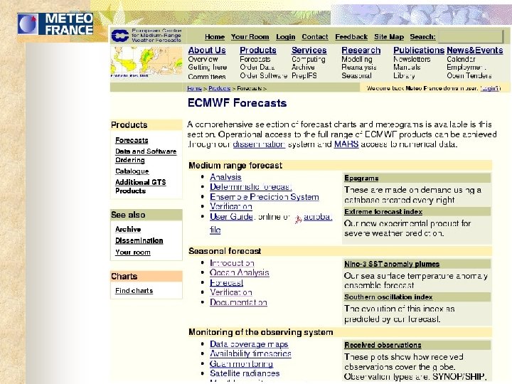 The ECMWF Web site 