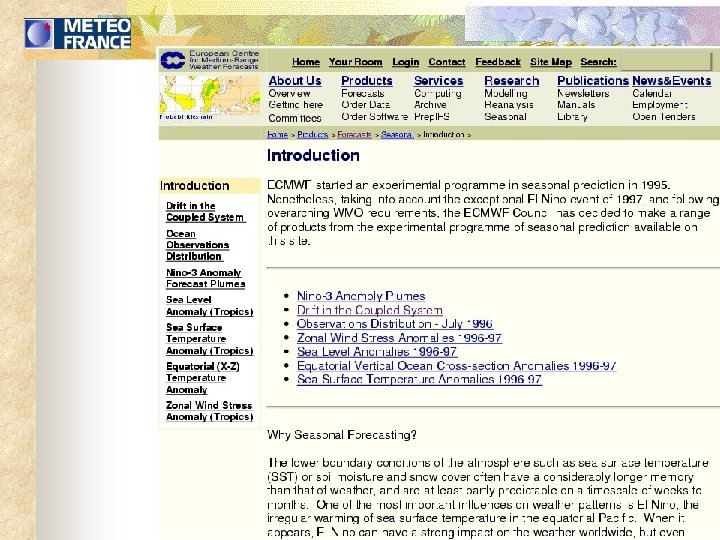 The ECMWF Web site 