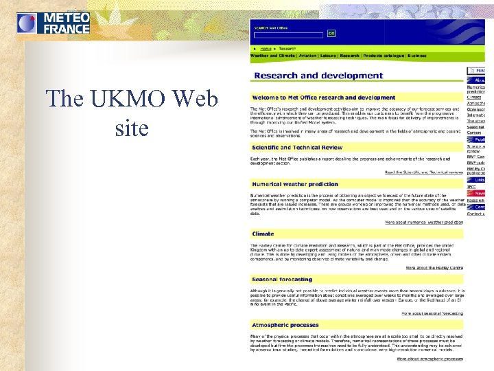 The UKMO Web site 