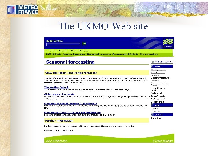 The UKMO Web site 