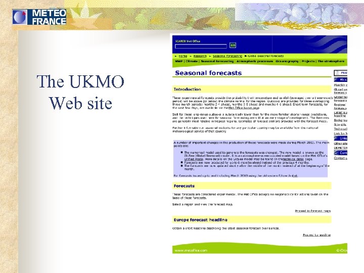 The UKMO Web site 