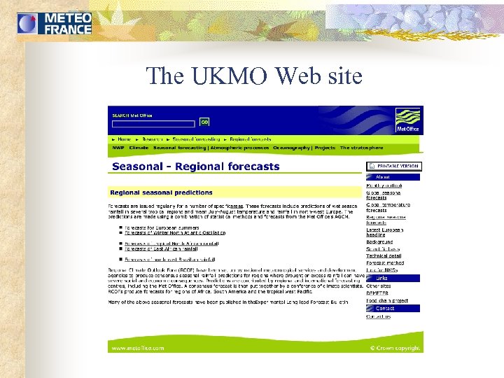 The UKMO Web site 