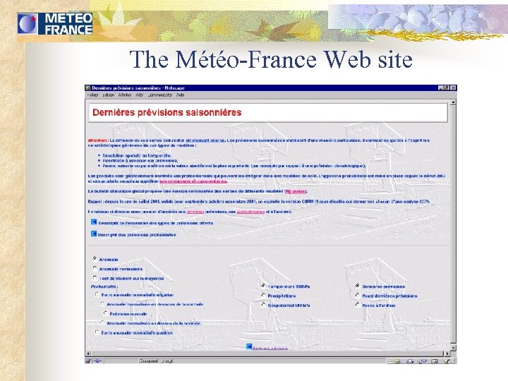 The Météo-France Web site 