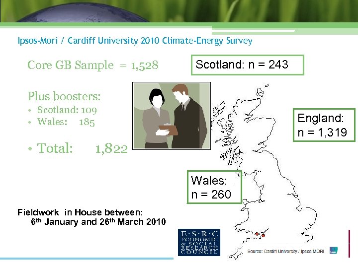 Ipsos-Mori / Cardiff University 2010 Climate-Energy Survey Core GB Sample = 1, 528 Scotland: