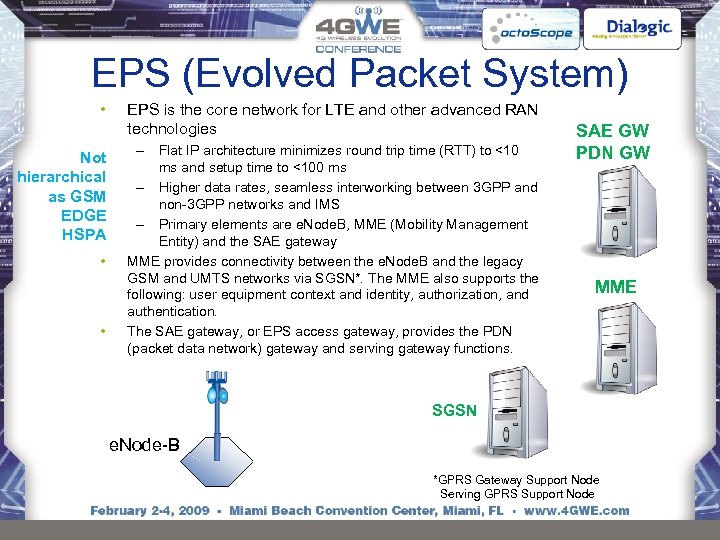 EPS (Evolved Packet System) • EPS is the core network for LTE and other