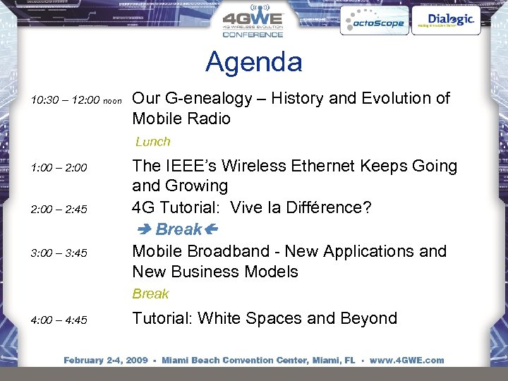 Agenda 10: 30 – 12: 00 noon Our G-enealogy – History and Evolution of