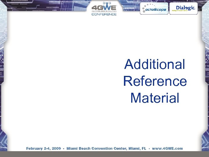 Additional Reference Material 