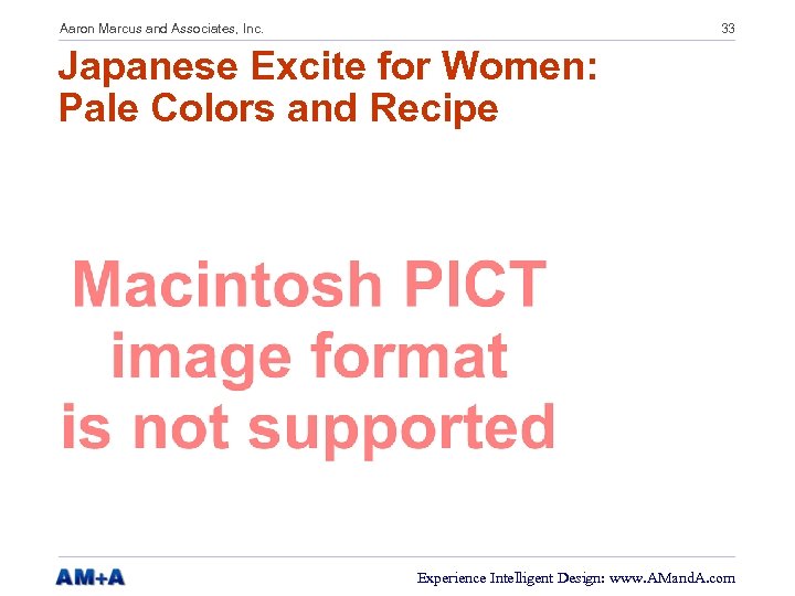 Aaron Marcus and Associates, Inc. 33 Japanese Excite for Women: Pale Colors and Recipe