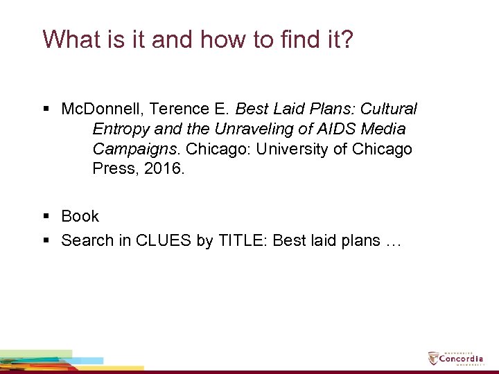 What is it and how to find it? § Mc. Donnell, Terence E. Best