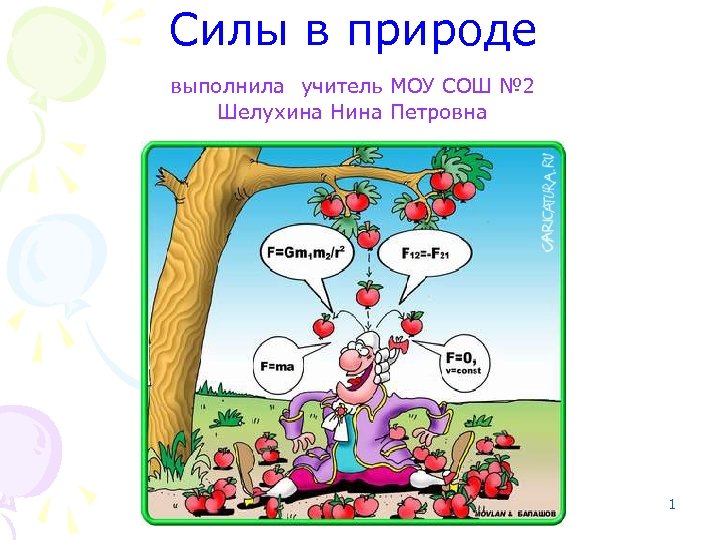 Силы в природе выполнила учитель МОУ СОШ № 2 Шелухина Нина Петровна 1 