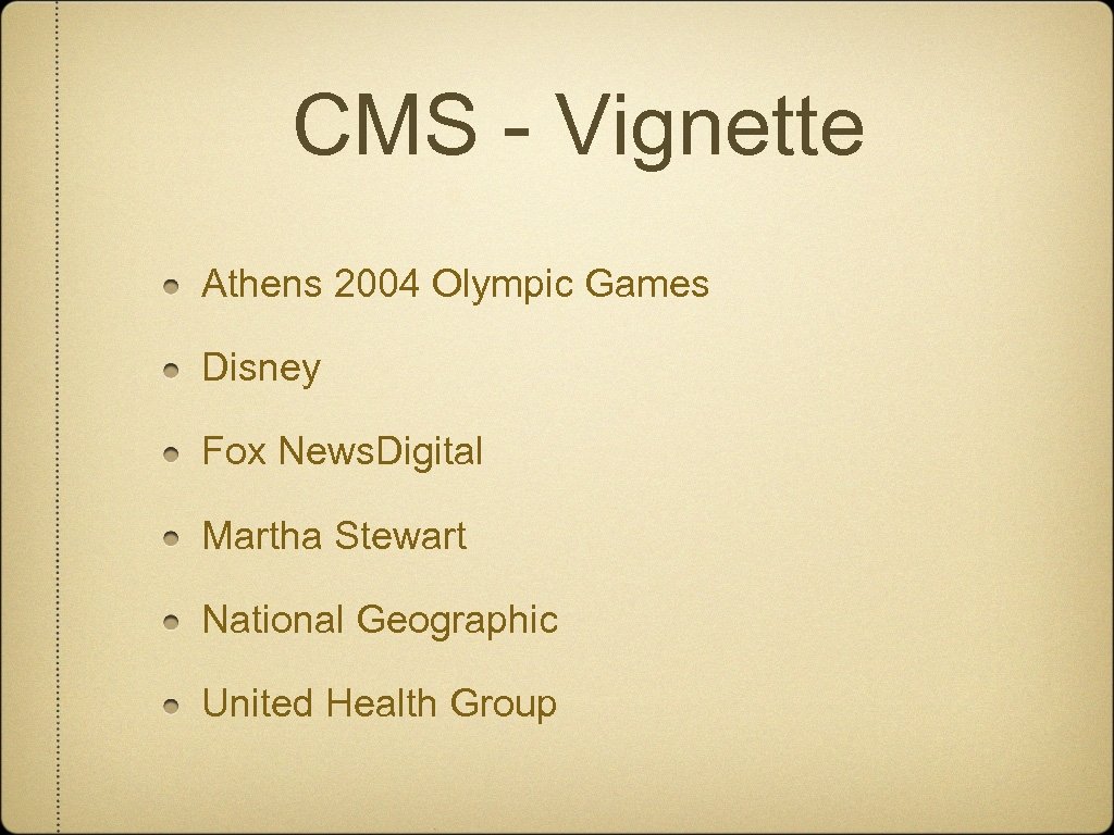 CMS - Vignette Athens 2004 Olympic Games Disney Fox News. Digital Martha Stewart National