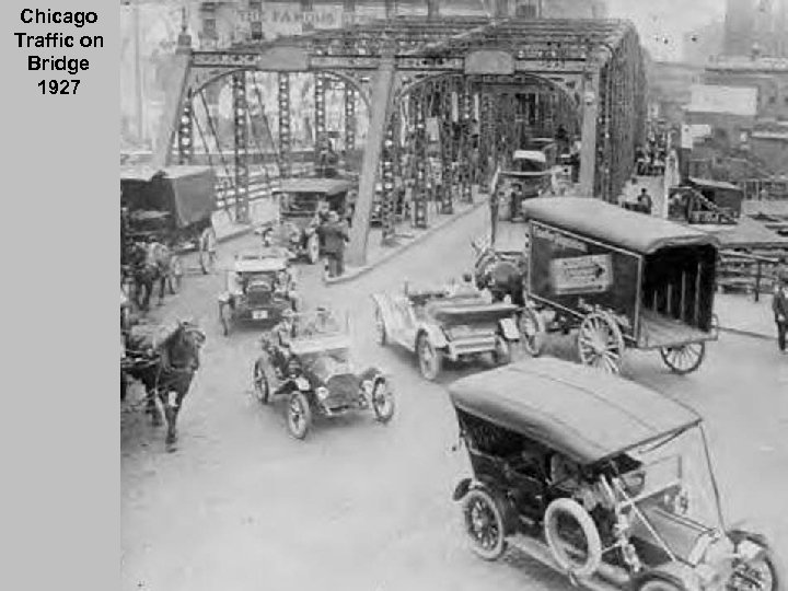 Chicago Traffic on Bridge 1927 