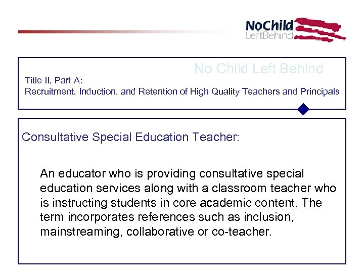 No Child Left Behind Title II, Part A: Recruitment, Induction, and Retention of High